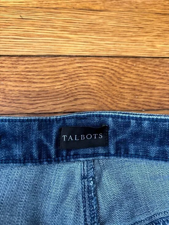 Talbots Womens High Waist Straight Ankle Jeans Sz 6 Blue Stretch Denim Sequined - Picture 3 of 7